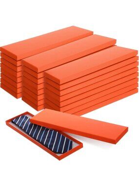 24 Pcs Orange Tie Gift Boxes with Lids - Perfect for Men’s Accessories & Gifting